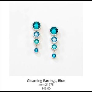 Touchstone Crystal Gleaming Earrings, Blue